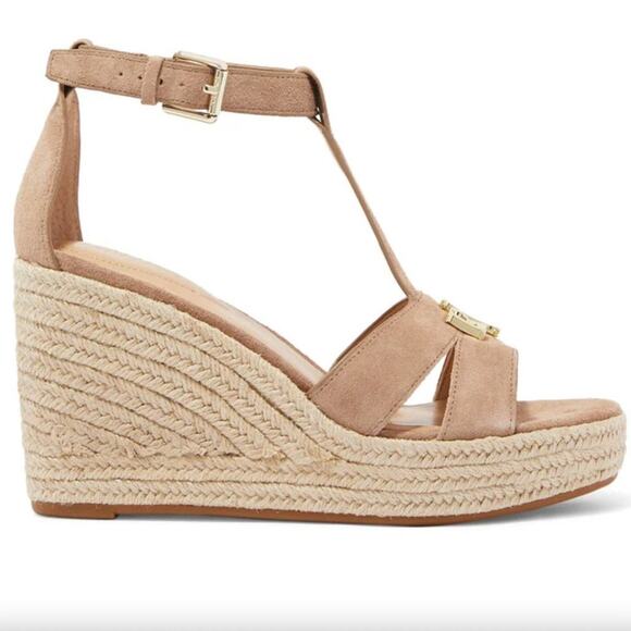 Ralph Lauren Hale Wedge Sandals Khaki Size 8.5 NWT - Picture 2 of 14